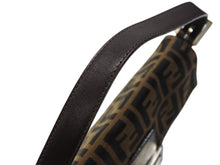 画像をギャラリービューアに読み込む, FENDI フェンディ マンマバケット ワンショルダーバッグ ズッカ柄 キャンバス レザー ブラウン シルバー金具 美品 中古 4b007338