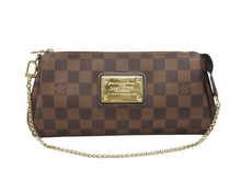 画像をギャラリービューアに読み込む, LOUIS VUITTON ルイヴィトン ダミエ エベヌ エヴァ ショルダーバッグ N55213 ブラウン ロゴ 斜め掛け 鞄 美品 中古 4b007339