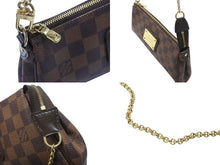 画像をギャラリービューアに読み込む, LOUIS VUITTON ルイヴィトン ダミエ エベヌ エヴァ ショルダーバッグ N55213 ブラウン ロゴ 斜め掛け 鞄 美品 中古 4b007339