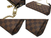画像をギャラリービューアに読み込む, LOUIS VUITTON ルイヴィトン ダミエ エベヌ エヴァ ショルダーバッグ N55213 ブラウン ロゴ 斜め掛け 鞄 美品 中古 4b007339