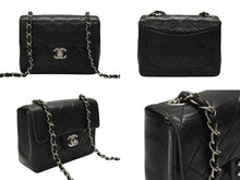 画像をギャラリービューアに読み込む, CHANEL シャネル ミニマトラッセ17 ショルダーバッグ ココマーク 4番台 ラムスキン ブラック シルバー金具 美品 中古 4b007351