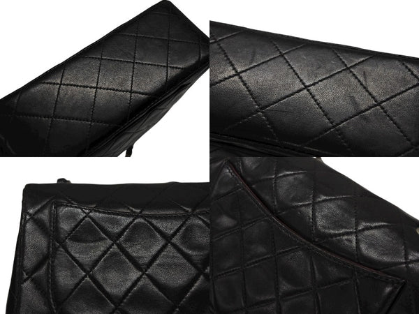 CHANEL シャネル ミニマトラッセ17 ショルダーバッグ ココマーク 4番台 ラムスキン ブラック シルバー金具 美品 中古 4b007351