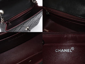 CHANEL シャネル ミニマトラッセ17 ショルダーバッグ ココマーク 4番台 ラムスキン ブラック シルバー金具 美品 中古 4b007351