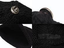 画像をギャラリービューアに読み込む, CHROME HEARTS クロムハーツ リップアンドタン ニットキャップ ビーニー カシミヤ レザー シルバー925 ブラック 美品 中古 4b007353