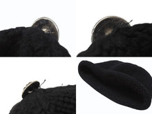 画像をギャラリービューアに読み込む, 極美品 CHROME HEARTS クロムハーツ クロスパッチ ニットキャップ ビーニー カシミヤ レザー シルバー925 ブラック 中古 4b007354