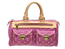 Load image into Gallery viewer, 極美品 LOUIS VUITTON ルイヴィトン ネオスピーディ ハンドバッグ M95214 モノグラムデニム ゴールド金具 ピンク 中古 4b007360