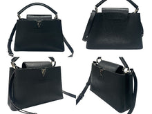 Load image into Gallery viewer, LOUIS VUITTON ルイヴィトン カプシーヌPM M42242 2WAY ハンドバッグ トリヨンレザー ノワール フューシャ 美品 中古 4b007361