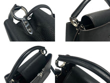 Load image into Gallery viewer, LOUIS VUITTON ルイヴィトン カプシーヌPM M42242 2WAY ハンドバッグ トリヨンレザー ノワール フューシャ 美品 中古 4b007361