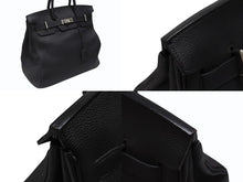 画像をギャラリービューアに読み込む, 新品同様 オーダー品 HERMES エルメス ハンドバッグ オータクロア40 ブラック Y刻印 トゴ マット金具 中古 4b007362