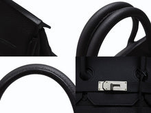 画像をギャラリービューアに読み込む, 新品同様 オーダー品 HERMES エルメス ハンドバッグ オータクロア40 ブラック Y刻印 トゴ マット金具 中古 4b007362