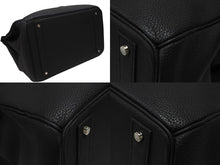 画像をギャラリービューアに読み込む, 新品同様 オーダー品 HERMES エルメス ハンドバッグ オータクロア40 ブラック Y刻印 トゴ マット金具 中古 4b007362