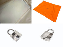 画像をギャラリービューアに読み込む, 極美品 HERMES エルメス ハンドバッグ オータクロア50 ネイビー×ブラック トワルキャントゴ シルバー金具 ◽︎I刻印 中古 4b007363