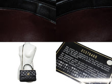 画像をギャラリービューアに読み込む, CHANEL シャネル マトラッセ トップハンドル フラップバッグ 20番台 A92236 カーフスキン ブラック ゴールド金具 美品 中古 4b007365