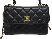 画像をギャラリービューアに読み込む, CHANEL シャネル マトラッセ トップハンドル フラップバッグ 20番台 A92236 カーフスキン ブラック ゴールド金具 美品 中古 4b007365