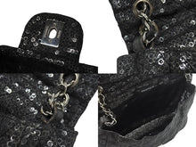 画像をギャラリービューアに読み込む, 極美品 CHANEL シャネル デカマトラッセ32 Sフラップ Wチェーンショルダーバッグ 12番台 ココマーク スパンコール シルバー金具 中古 4b007366