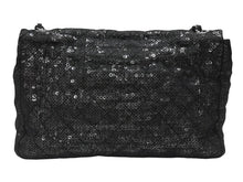 画像をギャラリービューアに読み込む, 極美品 CHANEL シャネル デカマトラッセ32 Sフラップ Wチェーンショルダーバッグ 12番台 ココマーク スパンコール シルバー金具 中古 4b007366