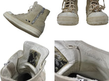 画像をギャラリービューアに読み込む, クロムハーツ リックオウエンス ラモーンズ ダストスエード スニーカー ダガー レザー シルバー925 サイズ43 1/2 グレー 美品 中古 4b007368