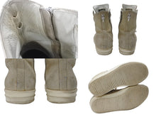 画像をギャラリービューアに読み込む, クロムハーツ リックオウエンス ラモーンズ ダストスエード スニーカー ダガー レザー シルバー925 サイズ43 1/2 グレー 美品 中古 4b007368