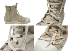 画像をギャラリービューアに読み込む, クロムハーツ リックオウエンス ラモーンズ ダストスエード スニーカー ダガー レザー シルバー925 サイズ43 1/2 グレー 美品 中古 4b007368