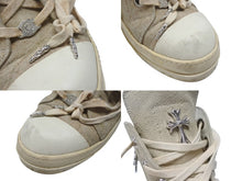 画像をギャラリービューアに読み込む, クロムハーツ リックオウエンス ラモーンズ ダストスエード スニーカー ダガー レザー シルバー925 サイズ43 1/2 グレー 美品 中古 4b007368