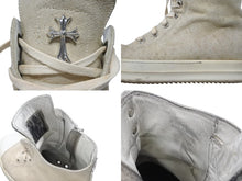 画像をギャラリービューアに読み込む, クロムハーツ リックオウエンス ラモーンズ ダストスエード スニーカー ダガー レザー シルバー925 サイズ43 1/2 グレー 美品 中古 4b007368