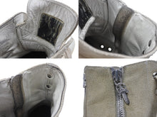 画像をギャラリービューアに読み込む, クロムハーツ リックオウエンス ラモーンズ ダストスエード スニーカー ダガー レザー シルバー925 サイズ43 1/2 グレー 美品 中古 4b007368