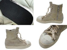 画像をギャラリービューアに読み込む, クロムハーツ リックオウエンス ラモーンズ ダストスエード スニーカー ダガー レザー シルバー925 サイズ43 1/2 グレー 美品 中古 4b007368