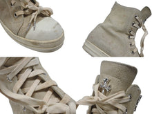 画像をギャラリービューアに読み込む, クロムハーツ リックオウエンス ラモーンズ ダストスエード スニーカー ダガー レザー シルバー925 サイズ43 1/2 グレー 美品 中古 4b007368