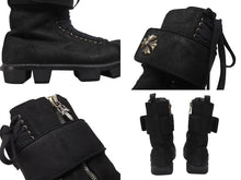 画像をギャラリービューアに読み込む, 極美品 CHROME HEARTS クロムハーツ x RICK OWENS リックオウエンス アーミーブーツ サイズ43 ダガージップ CHプラス装飾 中古 4b007369