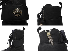 画像をギャラリービューアに読み込む, 極美品 CHROME HEARTS クロムハーツ x RICK OWENS リックオウエンス アーミーブーツ サイズ43 ダガージップ CHプラス装飾 中古 4b007369