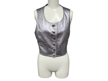 画像をギャラリービューアに読み込む, CHANEL シャネル ココマークボタン ベスト P03671 96P 1996年 スプリングコレクション ラムスキン メタリックパープル 38 美品 中古 4b007375