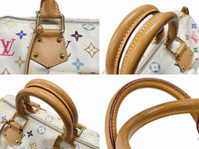 Load image into Gallery viewer, LOUIS VUITTON ルイヴィトン スピーディ30 ハンドバッグ M92643 モノグラム マルチカラー 村上隆 ホワイト 美品 中古 4b007377