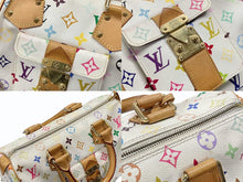 Load image into Gallery viewer, LOUIS VUITTON ルイヴィトン スピーディ30 ハンドバッグ M92643 モノグラム マルチカラー 村上隆 ホワイト 美品 中古 4b007377