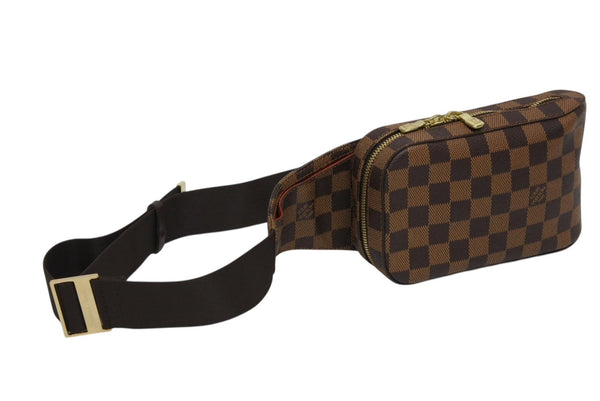 極美品 LOUIS VUITTON ルイヴィトン ジェロニモス ウエストバッグ ボディバッグ N51994 ダミエ ブラウン 中古 4b010738