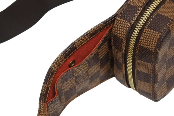 極美品 LOUIS VUITTON ルイヴィトン ジェロニモス ウエストバッグ ボディバッグ N51994 ダミエ ブラウン 中古 4b010738