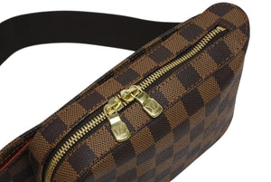 極美品 LOUIS VUITTON ルイヴィトン ジェロニモス ウエストバッグ ボディバッグ N51994 ダミエ ブラウン 中古 4b010738