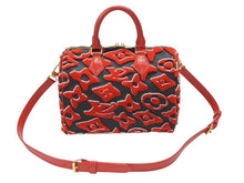 Load image into Gallery viewer, 新品同様 LOUIS VUITTON × UF ルイヴィトン × ウルス フィッシャー スピーディバンドリエール25 ハンドバッグ M45552 レッド 中古 4b007384