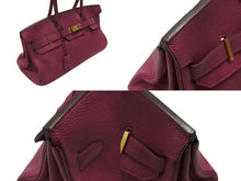 画像をギャラリービューアに読み込む, HERMES エルメス ショルダーバーキン ハンドバッグ トリヨンクレマンス トスカ パープル □P刻印 SV金具 2009年 ゴルチェ期 美品 中古 4b007386