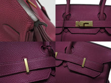 画像をギャラリービューアに読み込む, HERMES エルメス ショルダーバーキン ハンドバッグ トリヨンクレマンス トスカ パープル □P刻印 SV金具 2009年 ゴルチェ期 美品 中古 4b007386