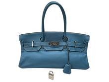 画像をギャラリービューアに読み込む, HERMES エルメス ショルダーバーキン ハンドバッグ トリヨンクレマンス ブルージーン □I刻印 SV金具 2005年 ゴルチェ期 美品 中古 4b007387