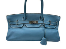 画像をギャラリービューアに読み込む, HERMES エルメス ショルダーバーキン ハンドバッグ トリヨンクレマンス ブルージーン □I刻印 SV金具 2005年 ゴルチェ期 美品 中古 4b007387