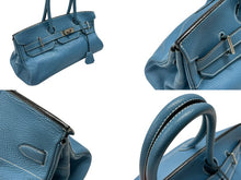 画像をギャラリービューアに読み込む, HERMES エルメス ショルダーバーキン ハンドバッグ トリヨンクレマンス ブルージーン □I刻印 SV金具 2005年 ゴルチェ期 美品 中古 4b007387