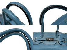 画像をギャラリービューアに読み込む, HERMES エルメス ショルダーバーキン ハンドバッグ トリヨンクレマンス ブルージーン □I刻印 SV金具 2005年 ゴルチェ期 美品 中古 4b007387