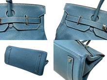 画像をギャラリービューアに読み込む, HERMES エルメス ショルダーバーキン ハンドバッグ トリヨンクレマンス ブルージーン □I刻印 SV金具 2005年 ゴルチェ期 美品 中古 4b007387