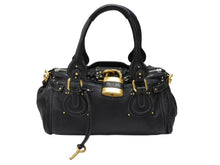 Load image into Gallery viewer, 極美品 Chloe クロエ ハンドバッグ パディントン ワンショルダーバッグ ブラック レザー B19FG0 ゴールド金具 中古 4b007388