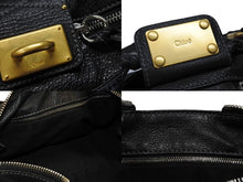 Load image into Gallery viewer, 極美品 Chloe クロエ ハンドバッグ パディントン ワンショルダーバッグ ブラック レザー B19FG0 ゴールド金具 中古 4b007388