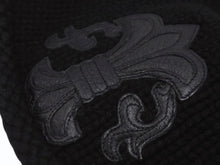 画像をギャラリービューアに読み込む, 極美品 CHROME HEARTS クロムハーツ BSフレア レザーパッチ ニットキャップ BSフレア ボタン ビーニー カシミヤ ブラック ONE SIZE 中古 4b007395