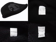 画像をギャラリービューアに読み込む, 極美品 CHROME HEARTS クロムハーツ BSフレア レザーパッチ ニットキャップ BSフレア ボタン ビーニー カシミヤ ブラック ONE SIZE 中古 4b007395
