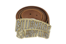 Load image into Gallery viewer, BILLIONAIRE BOYS CLUB ビリオネアボーイズクラブ レザーベルト 全長約113cm JP THE WAVYコラボ ゴールド シルバー 美品 中古 4b007397