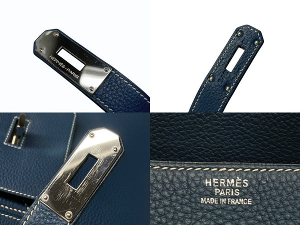 新品同様 HERMES エルメス ハンドバッグ オータクロア40 ブルータラサ ◽︎G刻印 トゴ パラジウム金具 中古 4b007398